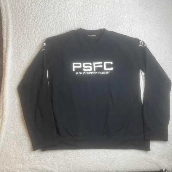 Polo‎ sport rugby men's black crew neck sweatshirt outdoors sports xl